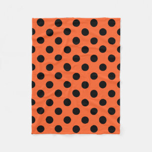 Couverture Polaire Pois noirs sur orange