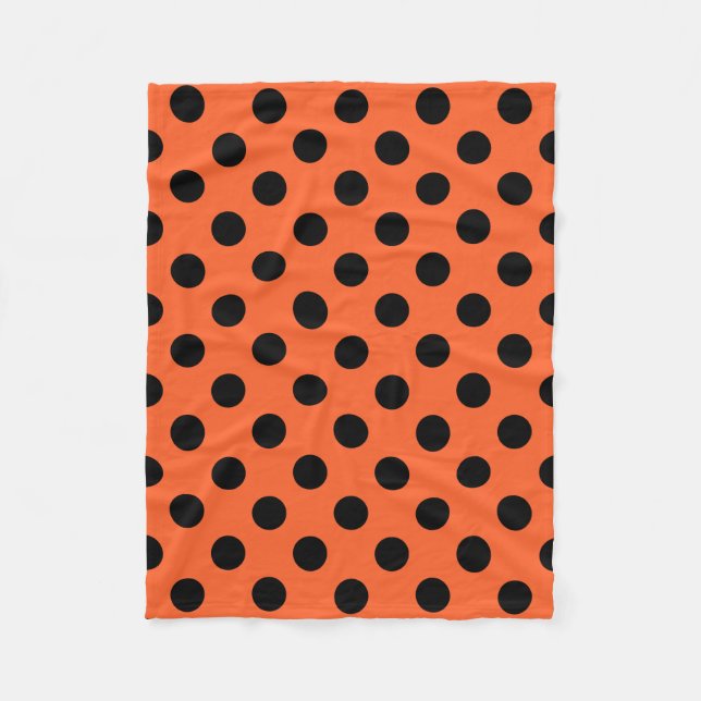 Couverture Polaire Pois noirs sur orange (Devant)