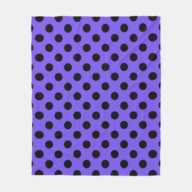 Couverture Polaire Pois noirs sur perwinkle (Devant)