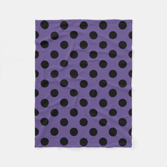 Couverture Polaire Pois noirs sur ultra violet (Devant)