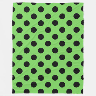 Couverture Polaire Pois noirs sur vert citron