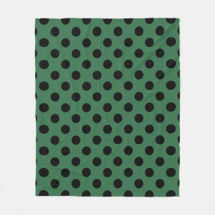 Couverture Polaire Pois noirs sur vert kelly