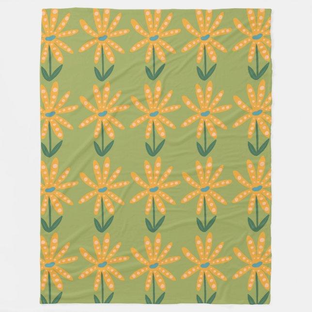 Couverture Polaire Pois orange (Devant)