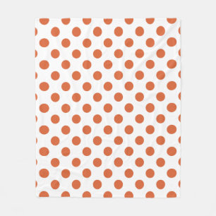Couverture Polaire Pois orange brûlés