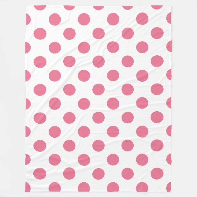 Couverture Polaire Pois rose et blanc (Devant)