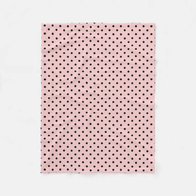 Couverture Polaire Pois rose noir (Devant)