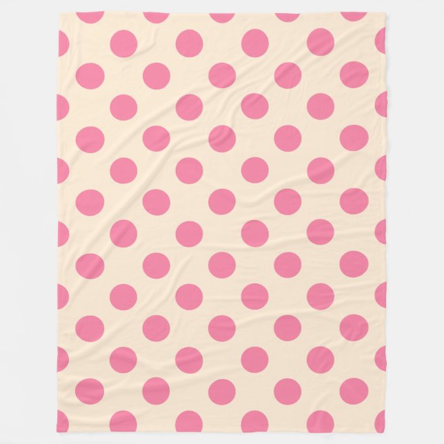 Couverture Polaire Pois roses à la crème (Devant)
