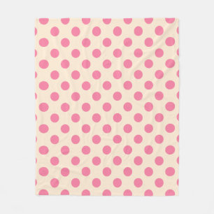 Couverture Polaire Pois roses à la crème