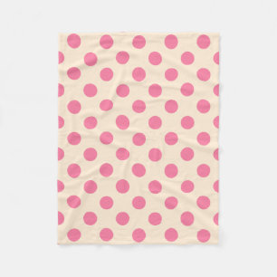 Couverture Polaire Pois roses à la crème