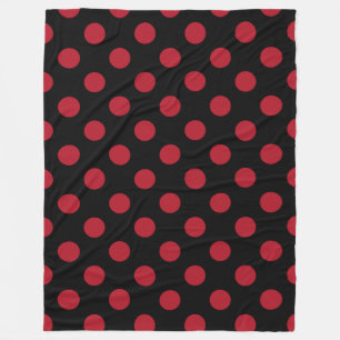 Couverture Polaire Pois rouge et noir