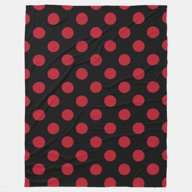 Couverture Polaire Pois rouge et noir (Devant)