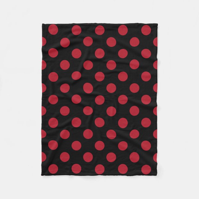 Couverture Polaire Pois rouge et noir (Devant)