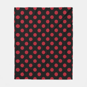 Couverture Polaire Pois rouge et noir