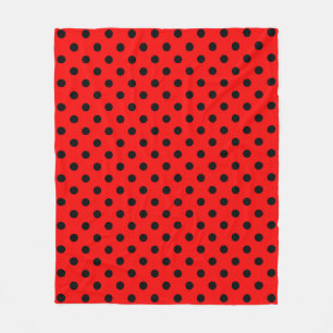 Couverture Polaire Pois rouge et noir