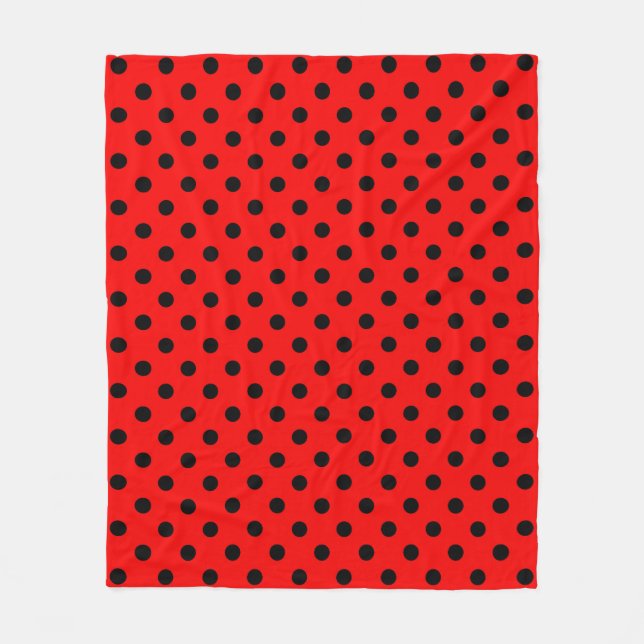 Couverture Polaire Pois rouge et noir (Devant)