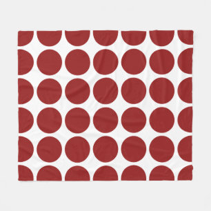 Couverture Polaire Pois rouges en blanc