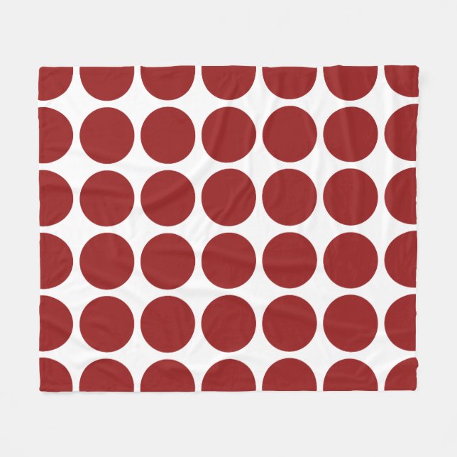 Couverture Polaire Pois rouges en blanc (Devant (Horizontal))