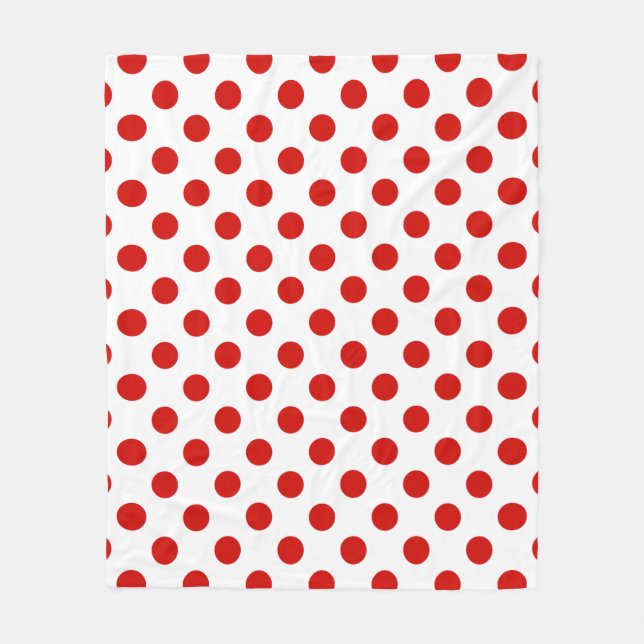 Couverture Polaire Pois rouges et blancs (Devant)