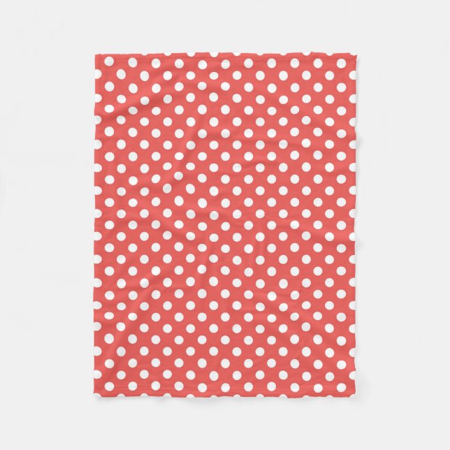 Couverture Polaire Pois rouges et blancs (Devant)