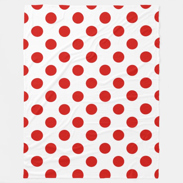 Couverture Polaire Pois rouges et blancs (Devant)