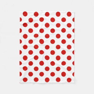 Couverture Polaire pois rouges et blancs