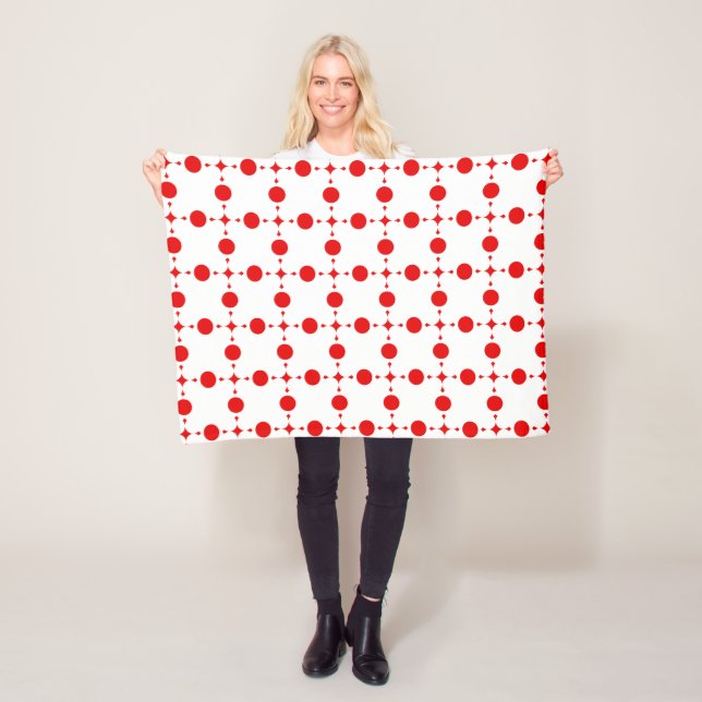 Couverture Polaire Pois rouges, Motif à points polka, points, pointil (En situation)