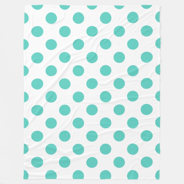Couverture Polaire Pois turquoise (Devant)