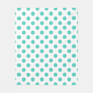 Couverture Polaire Pois turquoise
