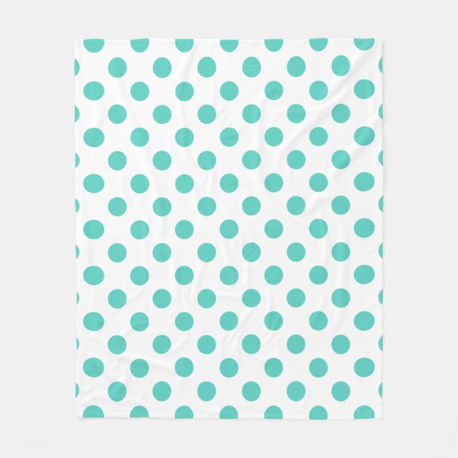 Couverture Polaire Pois turquoise (Devant)