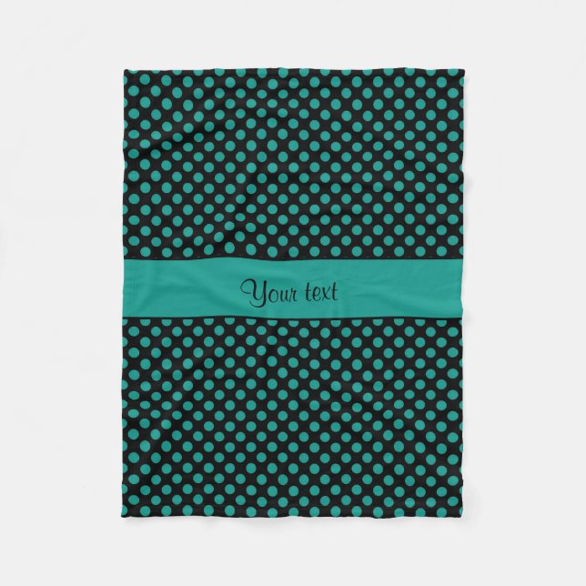 Couverture Polaire Pois turquoise (Devant)