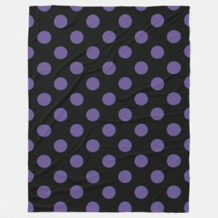 Couverture Polaire Pois ultra violets en noir