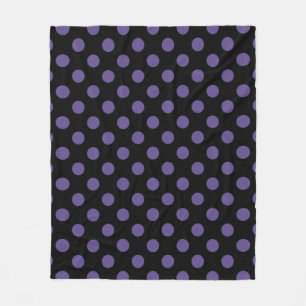 Couverture Polaire Pois ultra violets en noir