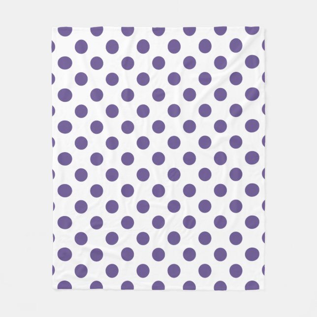 Couverture Polaire Pois ultra violets sur blanc (Devant)