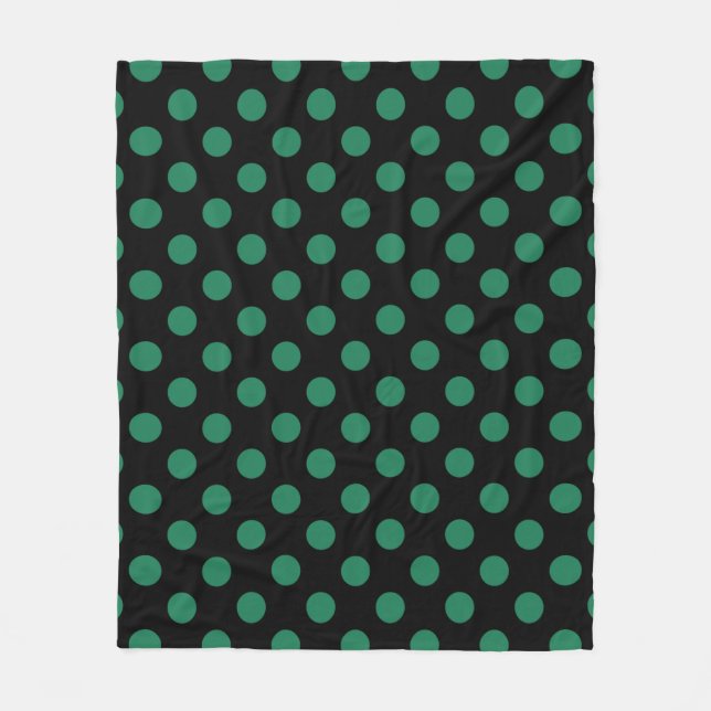 Couverture Polaire Pois vert et noir (Devant)