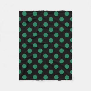 Couverture Polaire Pois vert et noir