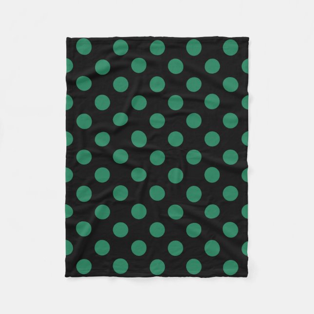 Couverture Polaire Pois vert et noir (Devant)