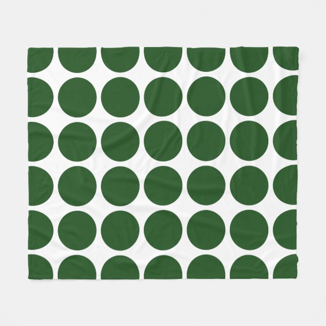 Couverture Polaire Pois verts en blanc (Devant (Horizontal))