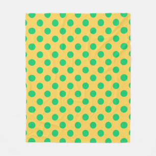 Couverture Polaire Pois verts sur jaune