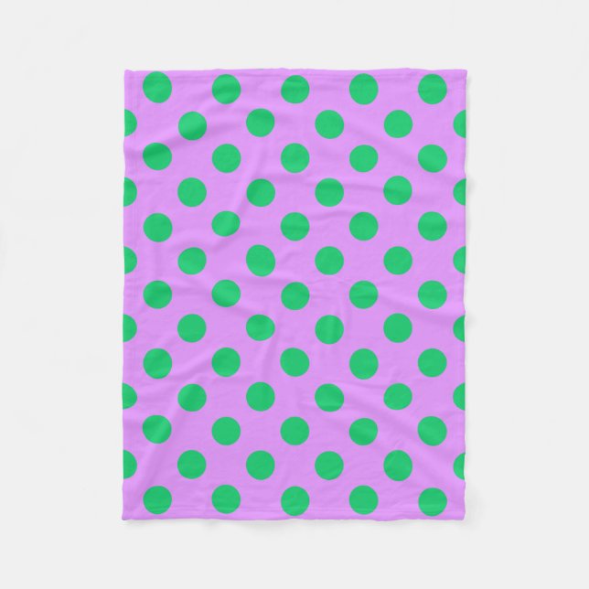 Couverture Polaire Pois verts sur lilas (Devant)