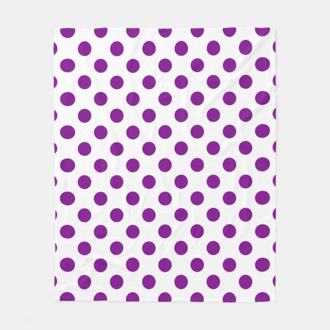 Couverture Polaire Pois violets et blancs (Devant)