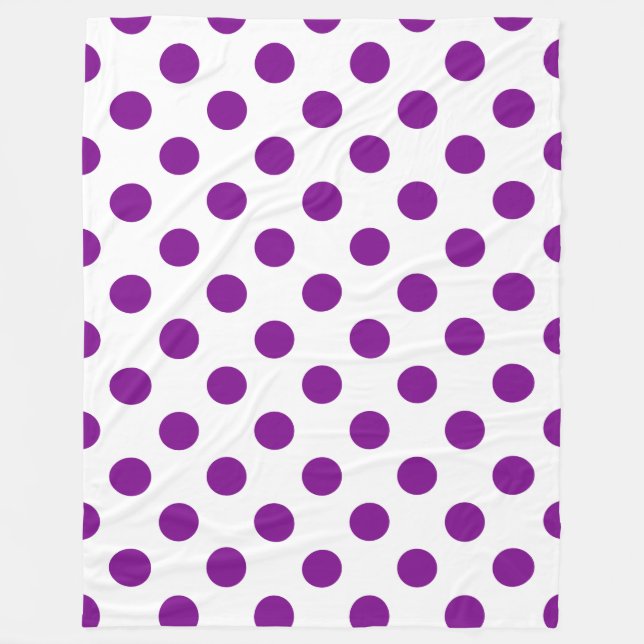 Couverture Polaire Pois violets et blancs (Devant)