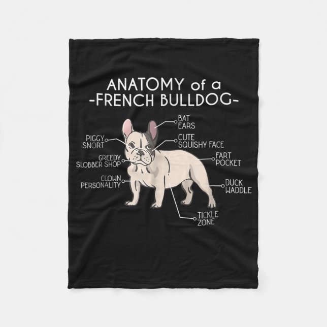 Couverture Polaire Poison de Frenchie | Anatomy of A French Bulldog (Devant)