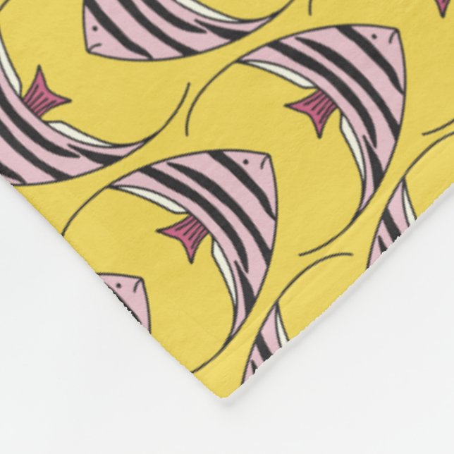Couverture Polaire Poisson ange jaune vif (Coin)