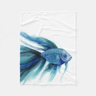 Couverture Polaire Poisson Bêta Bleu