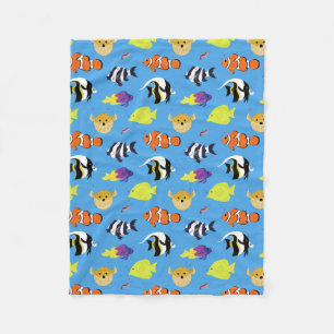 Couverture Polaire Poisson clown et amis