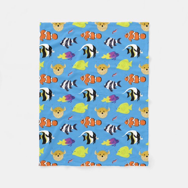 Couverture Polaire Poisson clown et amis (Devant)