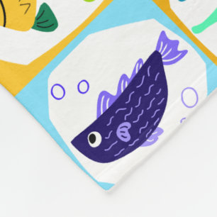 Couverture Polaire Poisson coloré