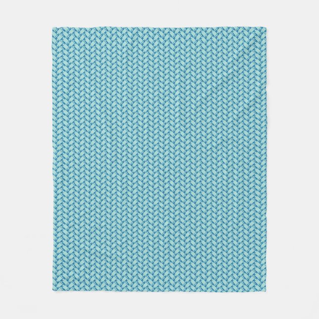 Couverture Polaire Poisson Cuvette Aqua Blue Fleece Blanche (Devant)
