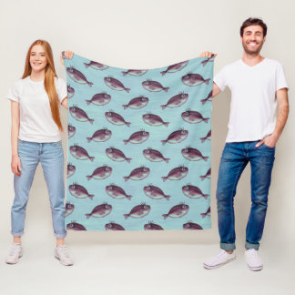 Couverture Polaire Poisson drôle avec Motif d'cils fantaisie