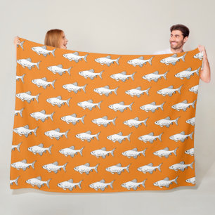 Couverture Polaire Poisson Motif orange